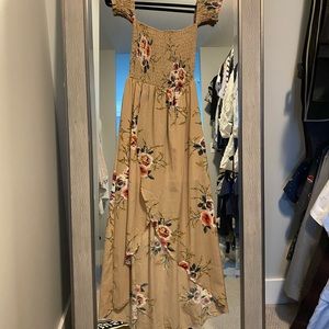 Maxi Off the Shoulder Floral Dress